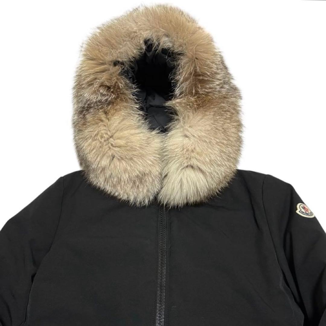 【極美品】モンクレール　ブラベット　フォックスファーダウン　ブラック　0