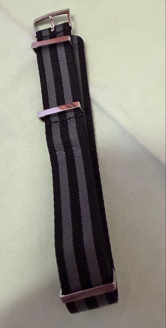 OMEGA NATOストラップ ブラック・グレー 19-20mm