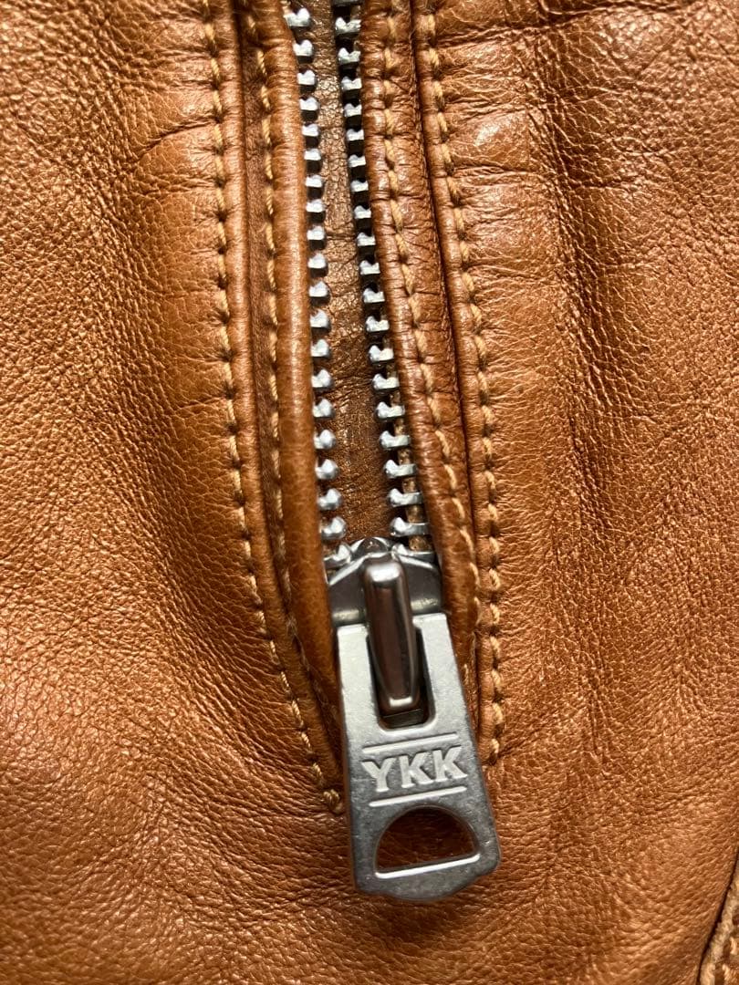 美品ブラウンレザー シングルライダースジャケット#本革#羊革