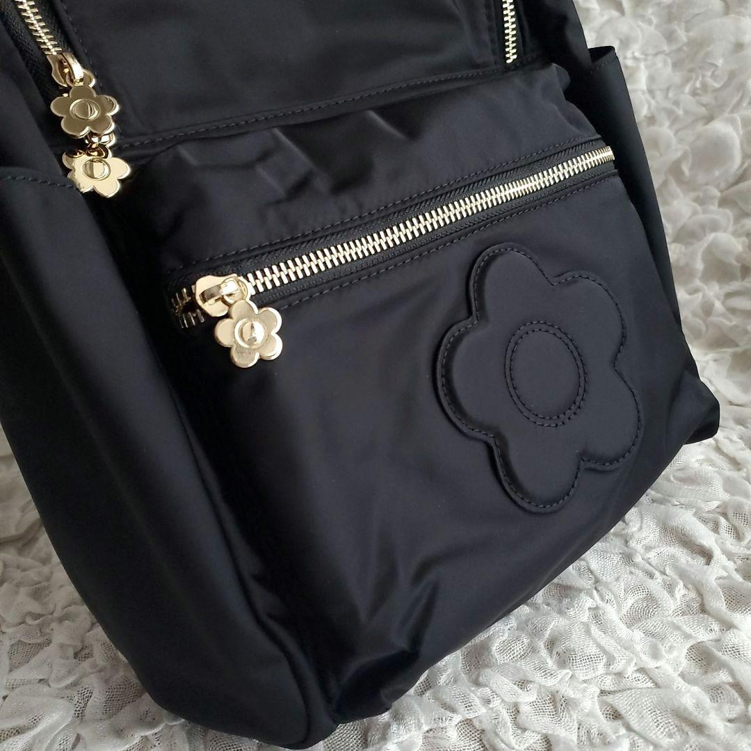 MARY QUANT マリークワント ナイロン リュック デイジー ブラック 黒
