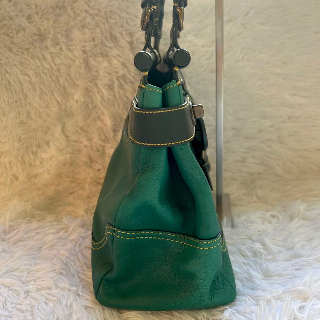 バッグ COACH soho Leather Turn Lock Boston Bag