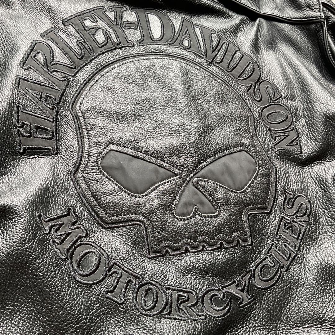 人気✨ハーレーダビッドソン　レザージャケット　シングルライダース　スカル　XL