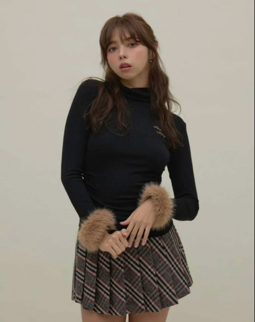 トップス andmary Nicole fur tops black