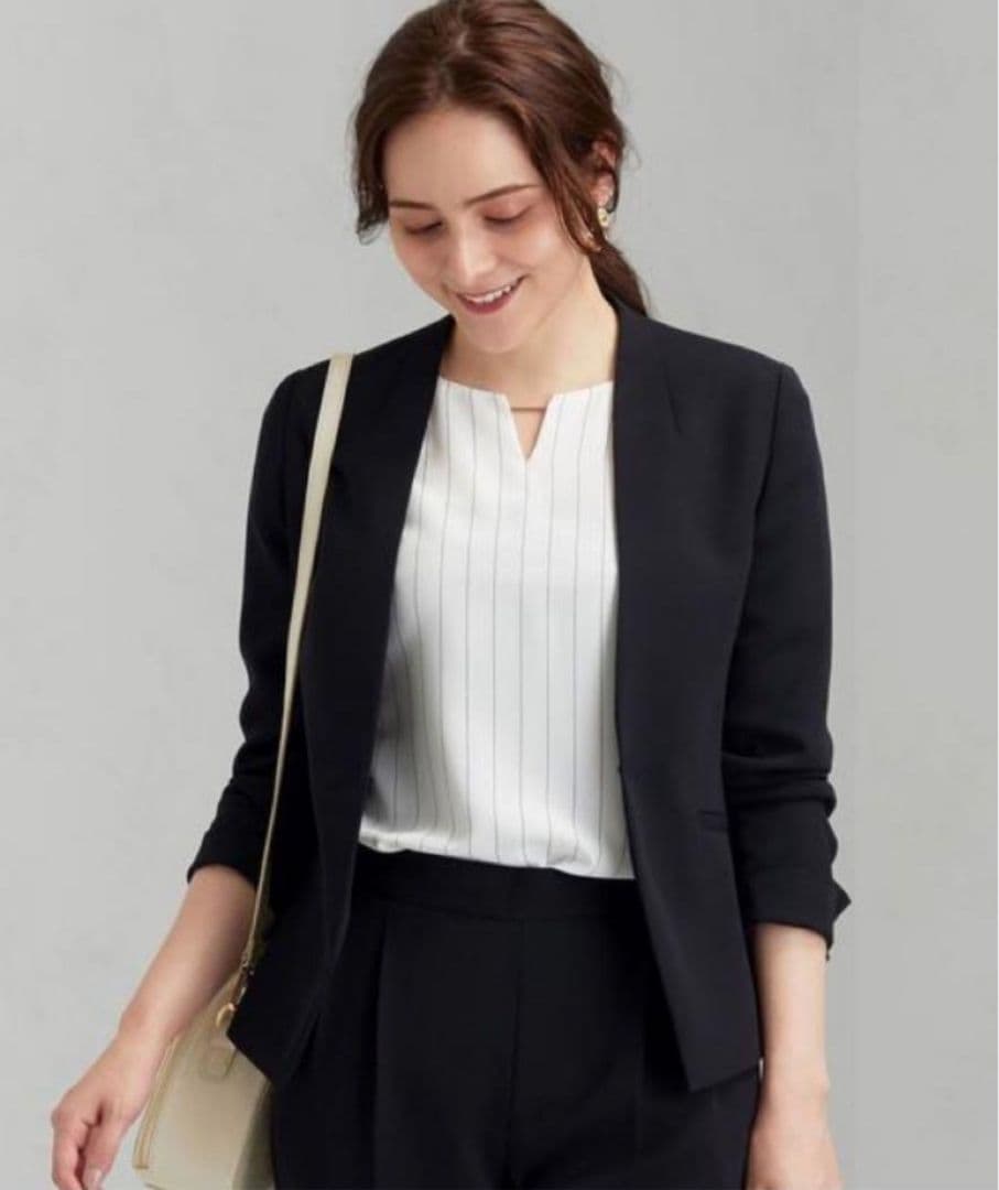 green label relaxing ネイビーパンツスーツ上下