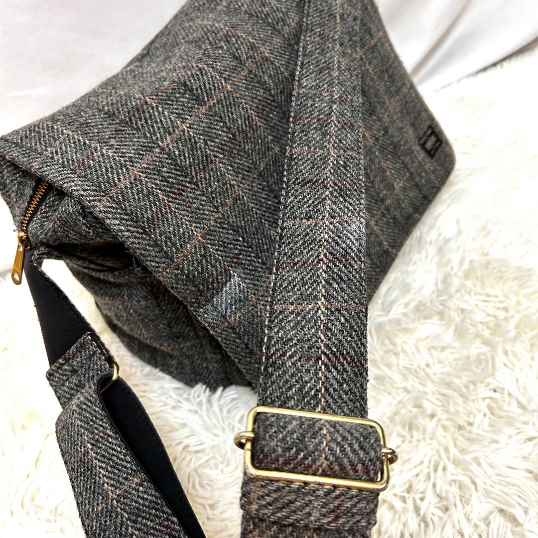 Porter ハリスツイード　ショルダーバッグ　メッセンジャーバッグ　ウール