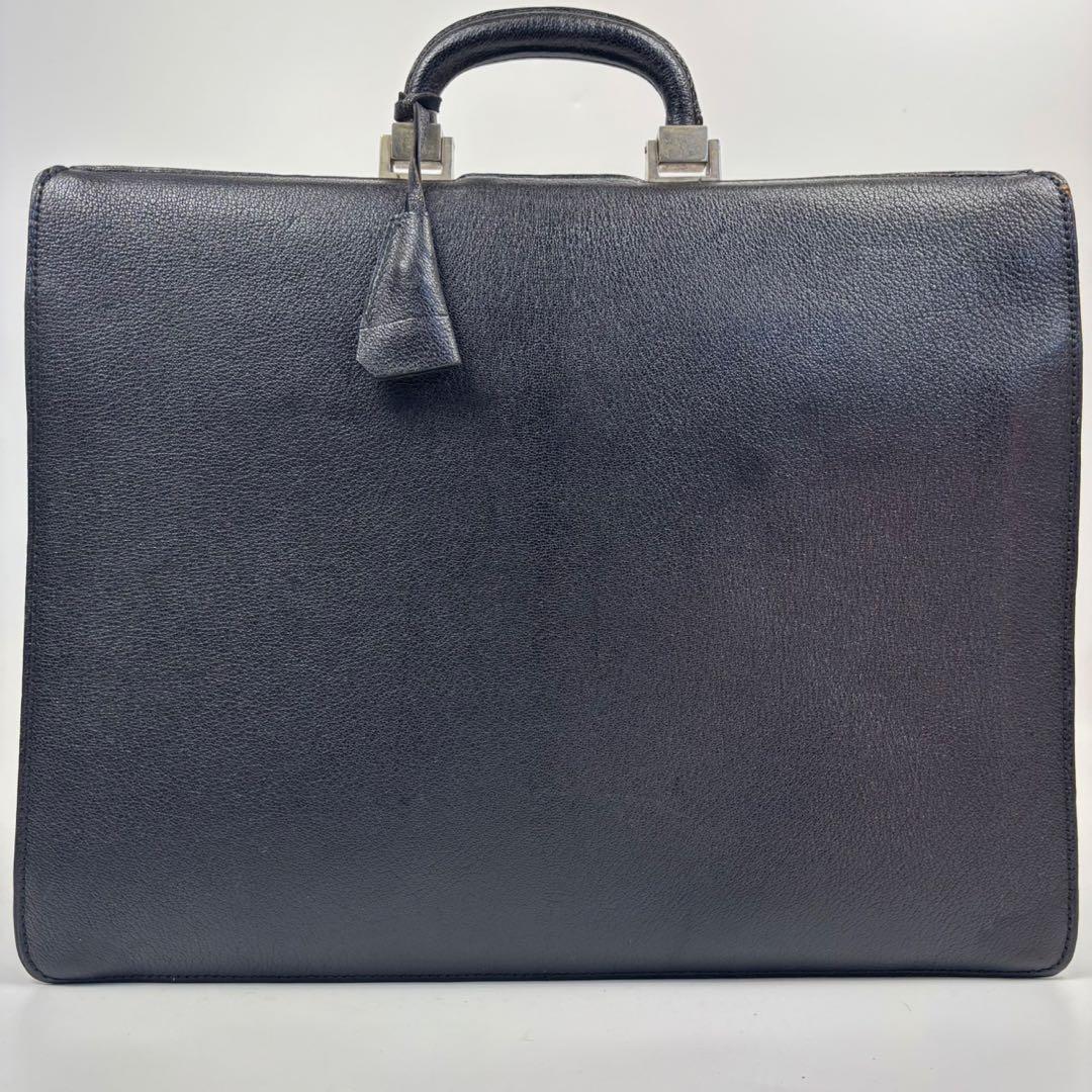 廃盤　モラビト ダレスバッグ ロゴ型押し レザー 大容量 A4 PC可 黒