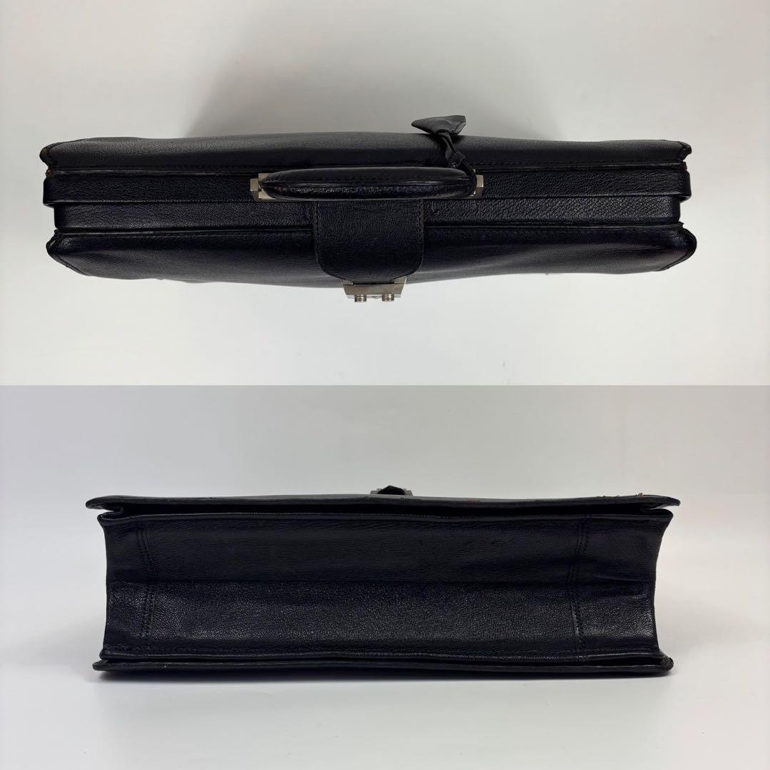 廃盤　モラビト ダレスバッグ ロゴ型押し レザー 大容量 A4 PC可 黒