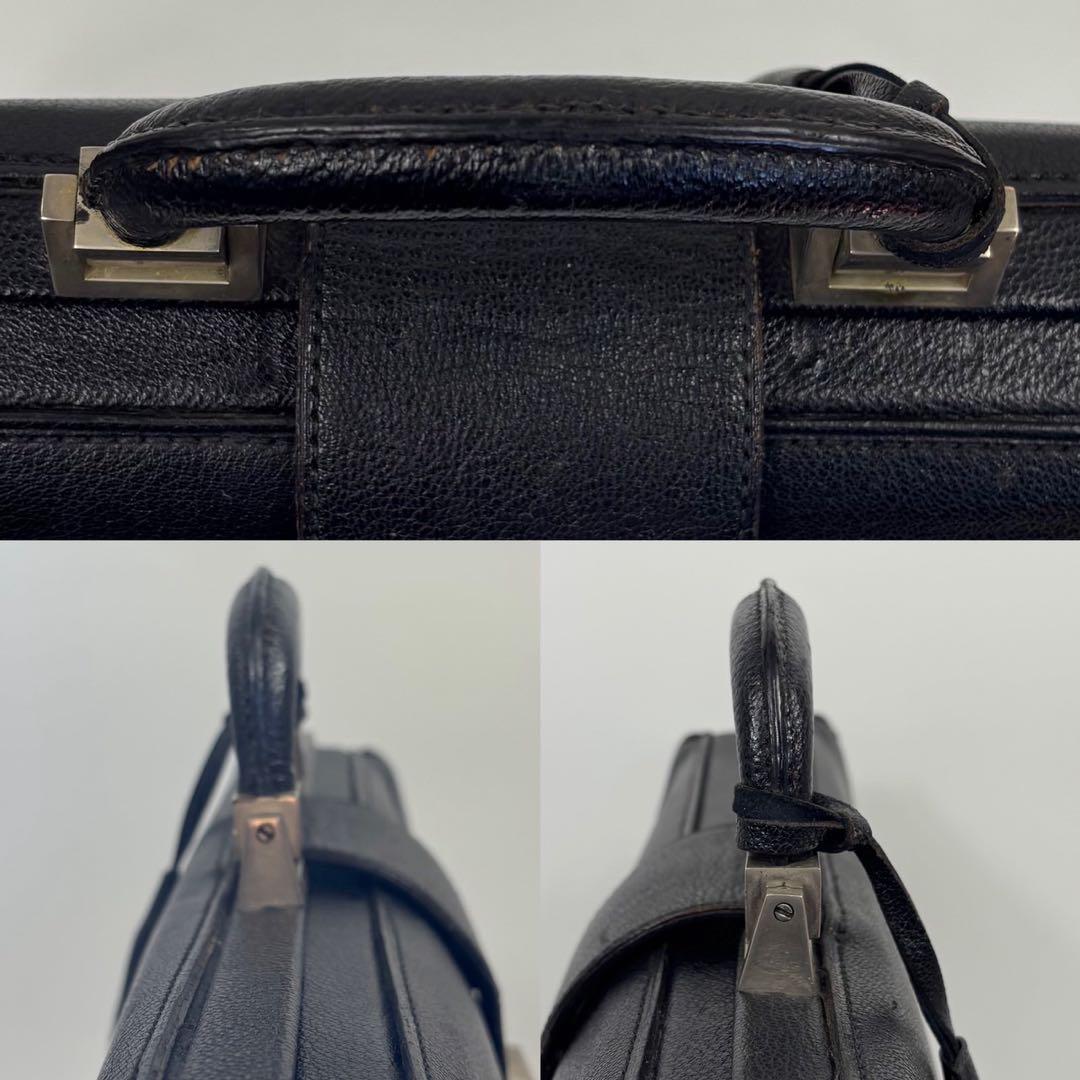 廃盤　モラビト ダレスバッグ ロゴ型押し レザー 大容量 A4 PC可 黒