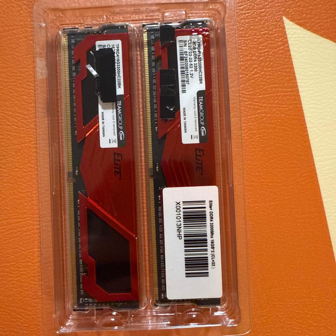 Elite DDR4 メモリー 32GB 赤色 2枚セット