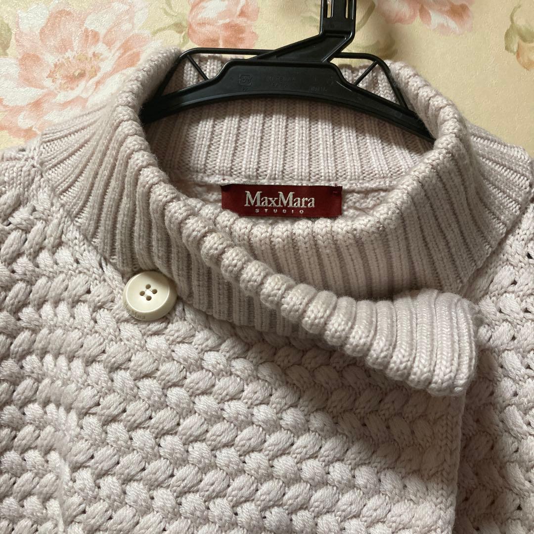 MAX MARA STUDEO スタンドカラー　半袖　ニット　カーディガン