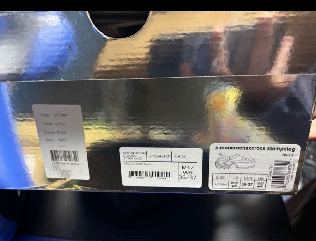 靴 SIMONE ROCHA X CROCS Stomp Clog BLACK