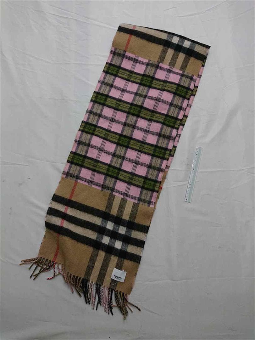 ＆バーバリー チェック柄 カシミヤ100％ ベージュ系 レディース