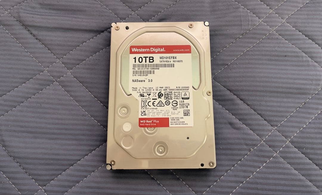 内蔵型ハードディスクドライブ HDD Western Digital 10TB WD RED PLUS/NAS
