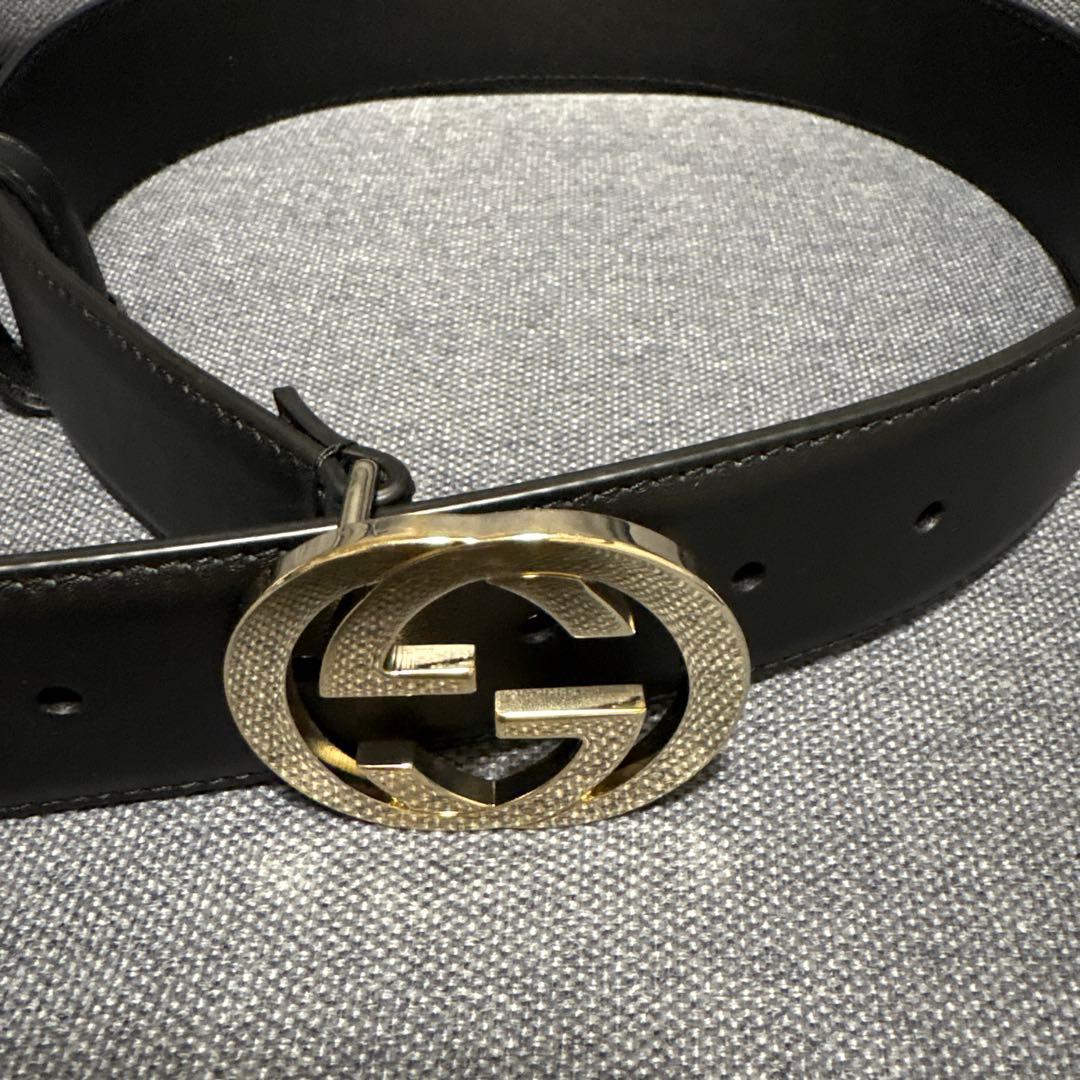 【最終値下げ】GUCCI ブラックレザー ベルト 65cm グッチ