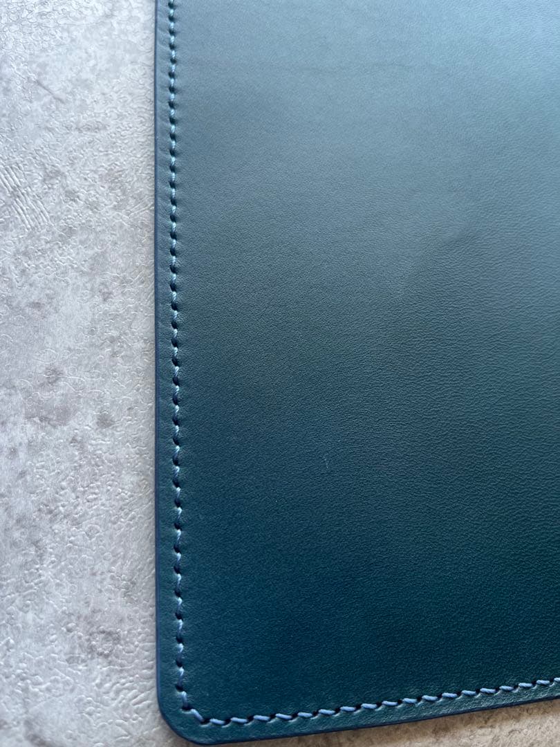 【レザーPCケース】イタリアンレザー ネイビー パソコン 13.14.15インチ