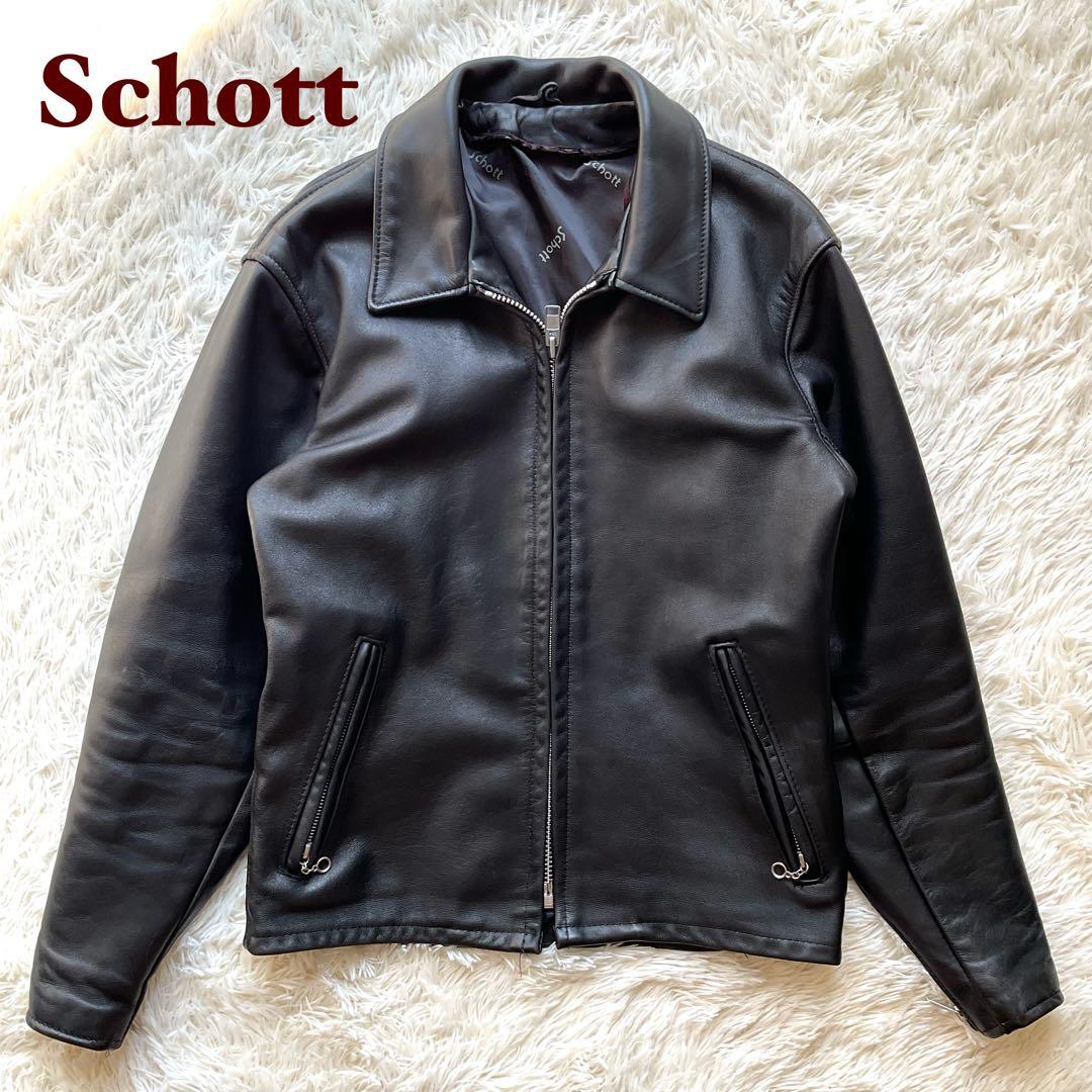 美品✨schott 652 レザージャケット　シングルライダース　本革　38 黒