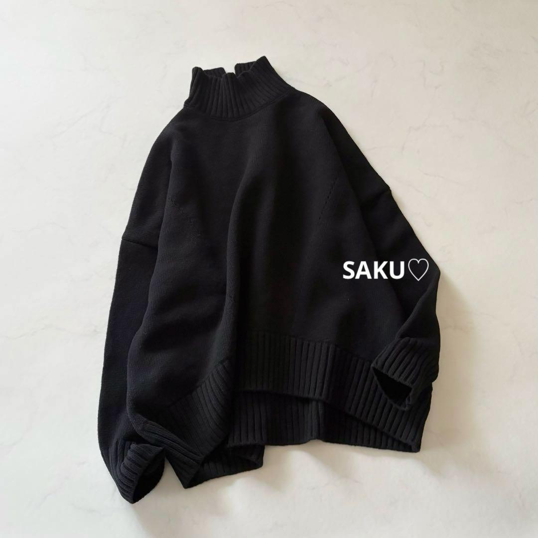 定価37400円 CINOH オーバーサイズ ハイネックニット 38 黒