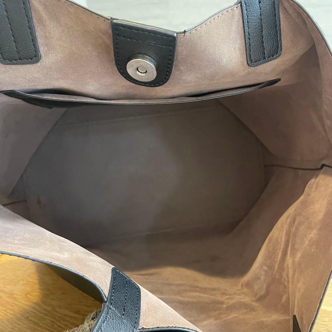 【バーニーズニューヨーク】ロゴトートバッグ　黒　美品　肩掛け◎