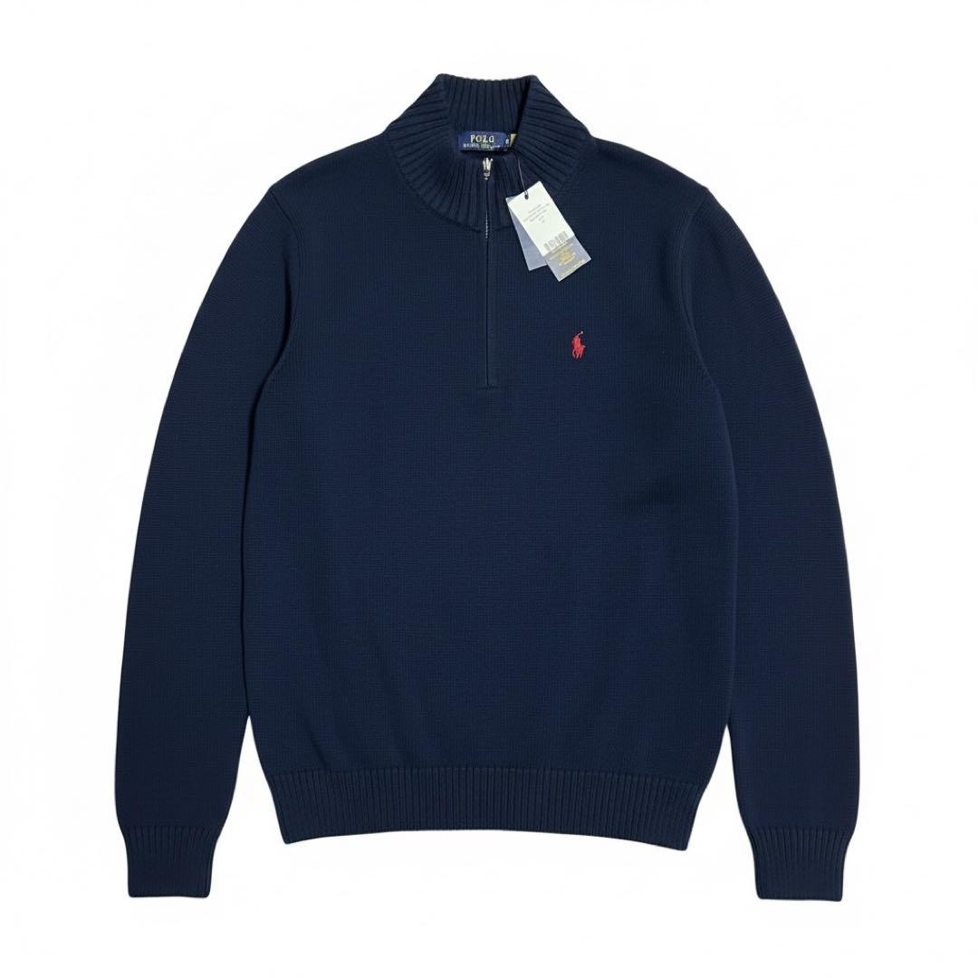 【新品】 ポロラルフローレン ハーフジップ ニット XL紺 ネイビー