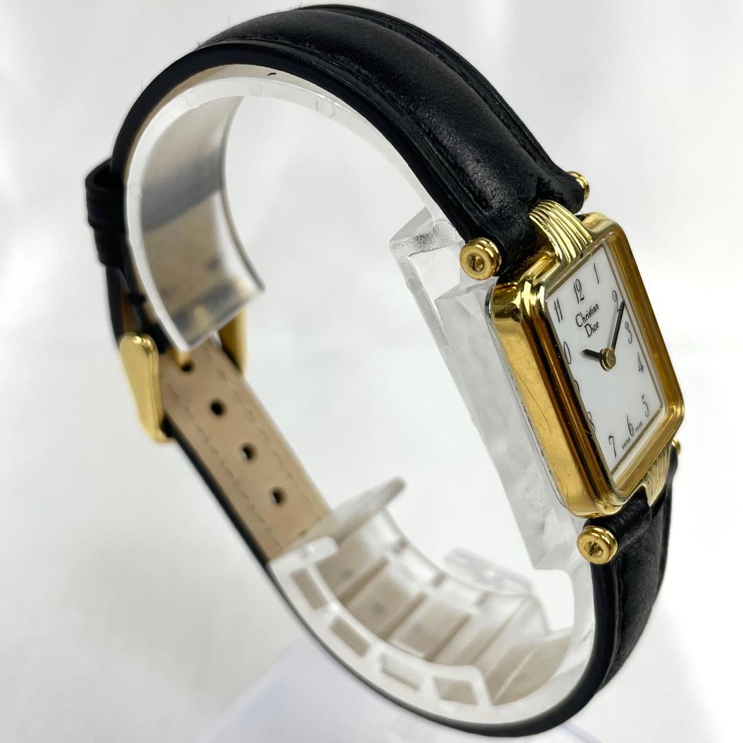 【稼働/新品電池/新品ベルト】クリスチャンディオール　腕時計　スクエア　スモール