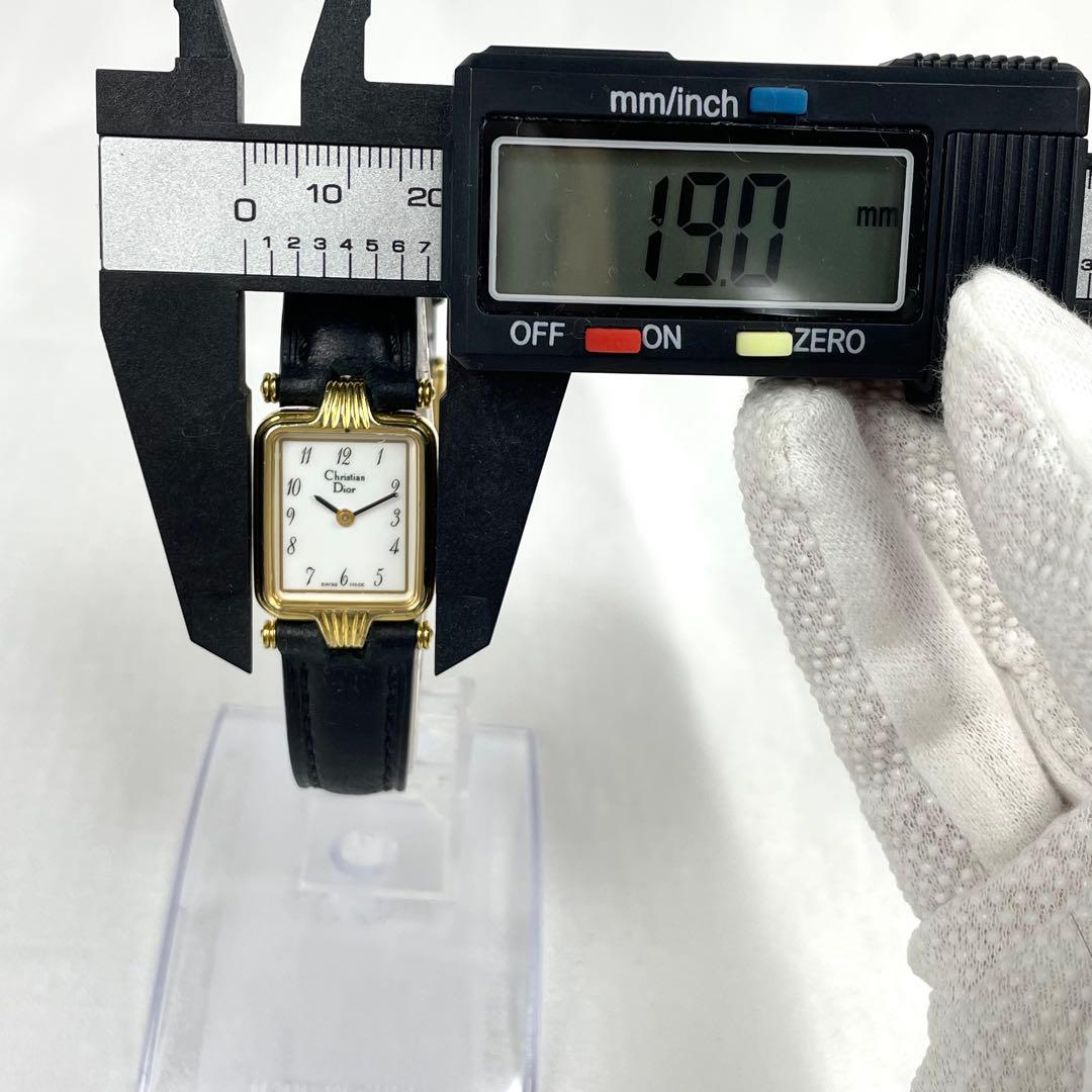 【稼働/新品電池/新品ベルト】クリスチャンディオール　腕時計　スクエア　スモール