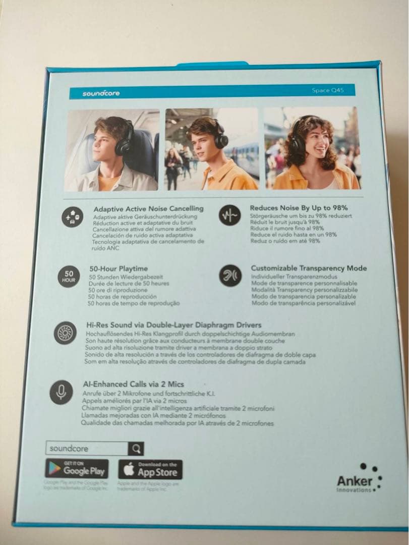 【美品】Anker soundcore SPACE Q45ワイヤレスヘッドホン