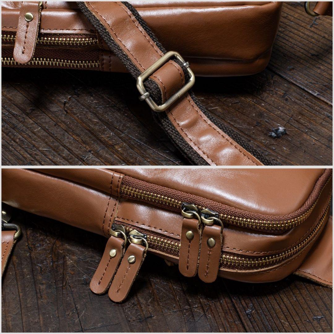 ワンショルダーバッグ ボディバッグ ウエストポーチ メンズ ブラウン 茶色