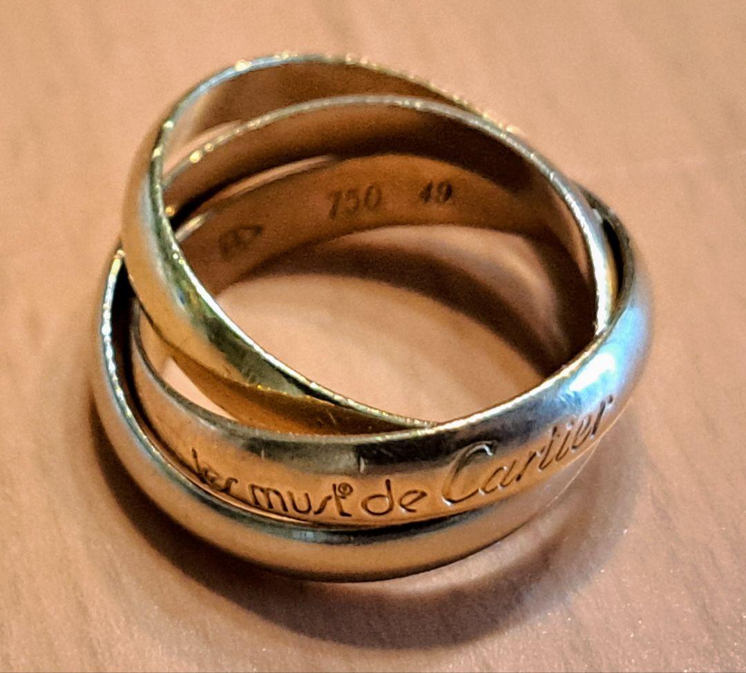 U*a様 カルティエCartierトリニティリング指輪 K18スリーゴールドtr