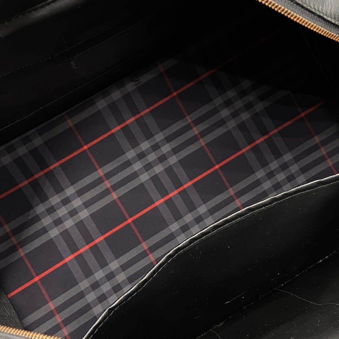 バーバリー ノバチェック ボストンバッグ ネイビー ブラック