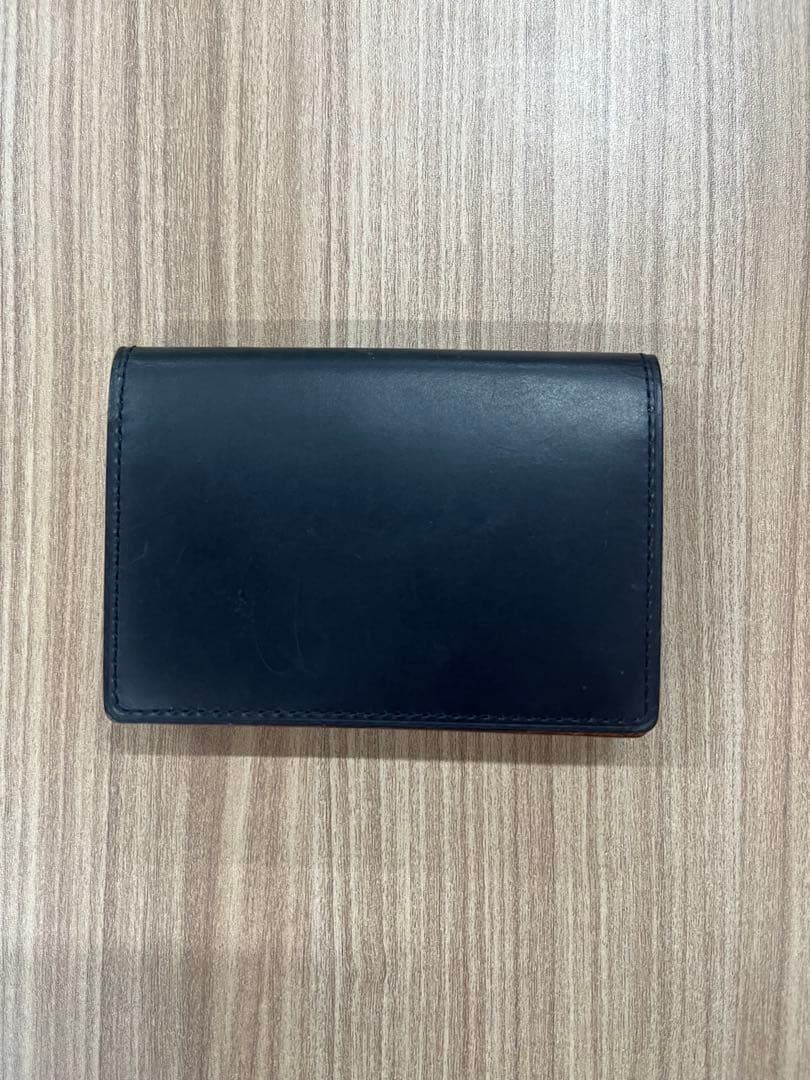 【美品】GANZO レザー 名刺入れ ネイビー(紺) 本革