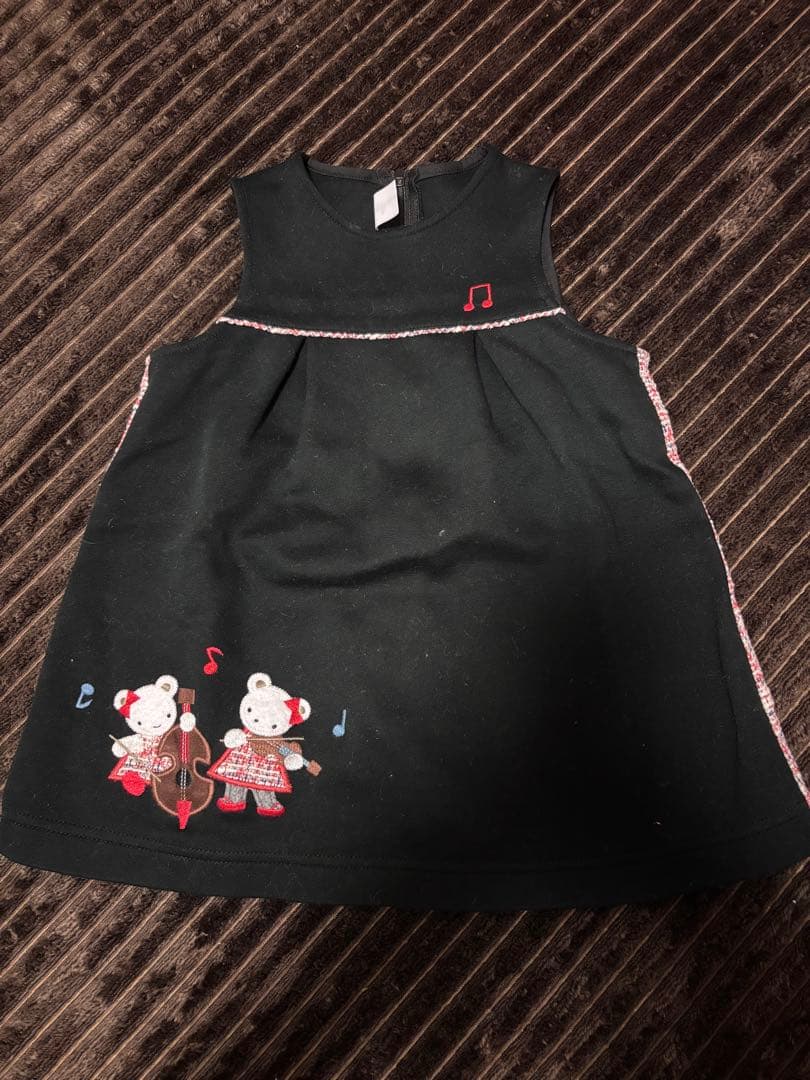 ファミリア　ワンピース　80cm ツイード　黒　2024