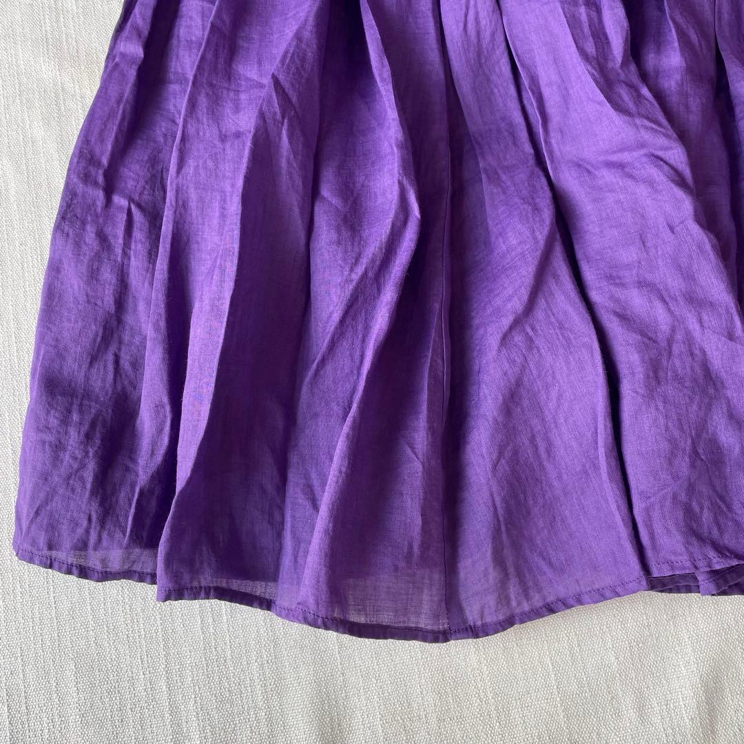 BEARDSLEYビアズリー リネンギャザーチュニック　パープル