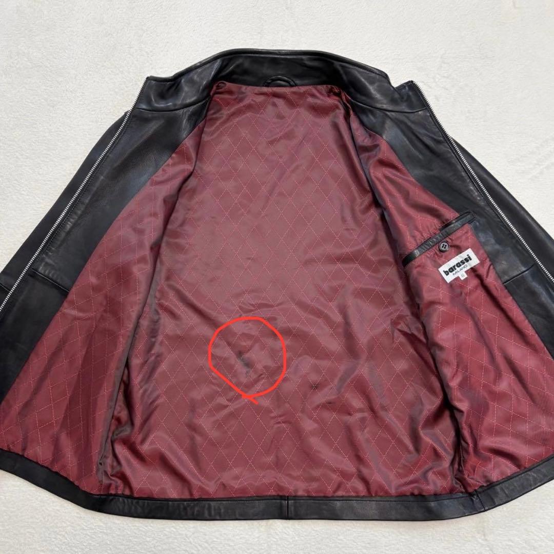 極美品 バラシ レザージャケット シングルライダース ラムレザー ブラック