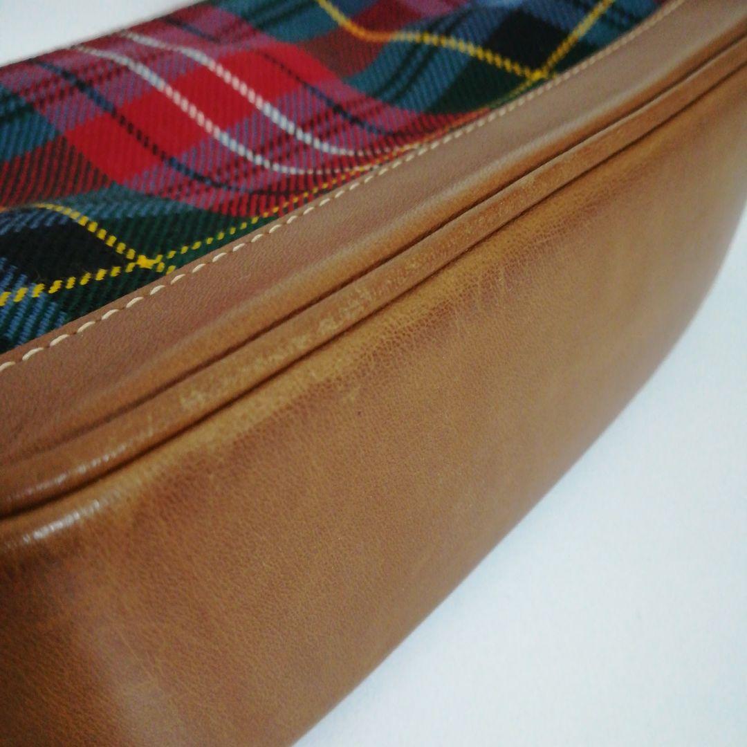 COACH コーチ アクセサリーポーチ ハンドバッグ チェック柄 赤 希少