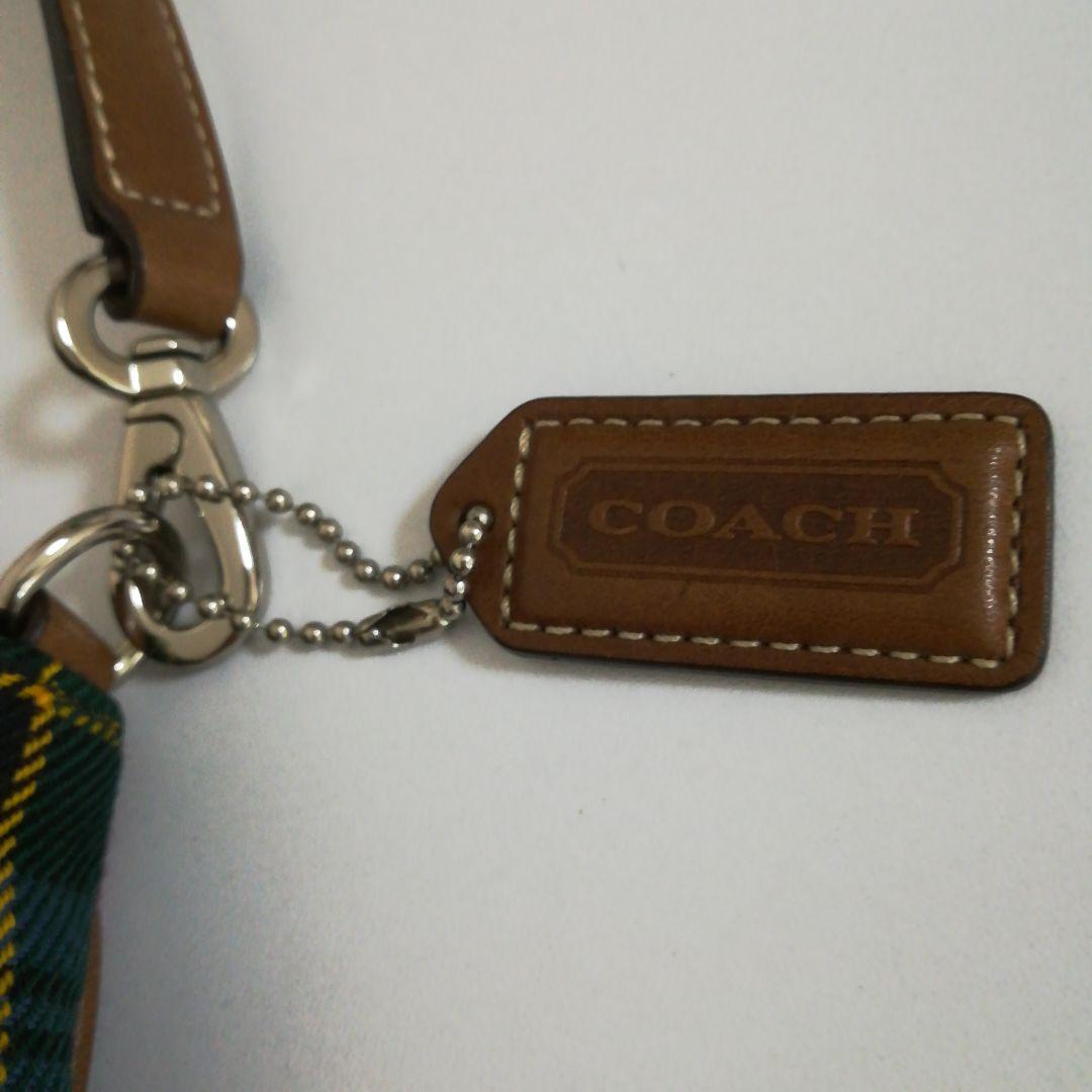 COACH コーチ アクセサリーポーチ ハンドバッグ チェック柄 赤 希少