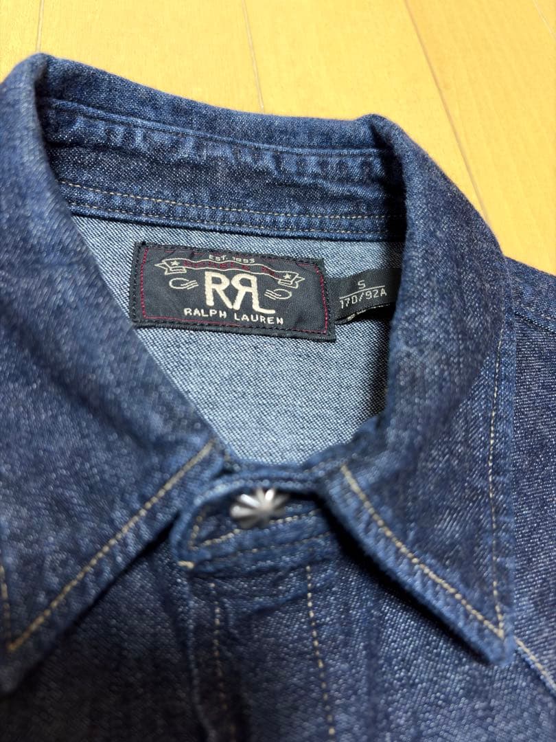 【美品】 RRL ウエスタンシャツ インディゴラルフローレン ダブルアールエル