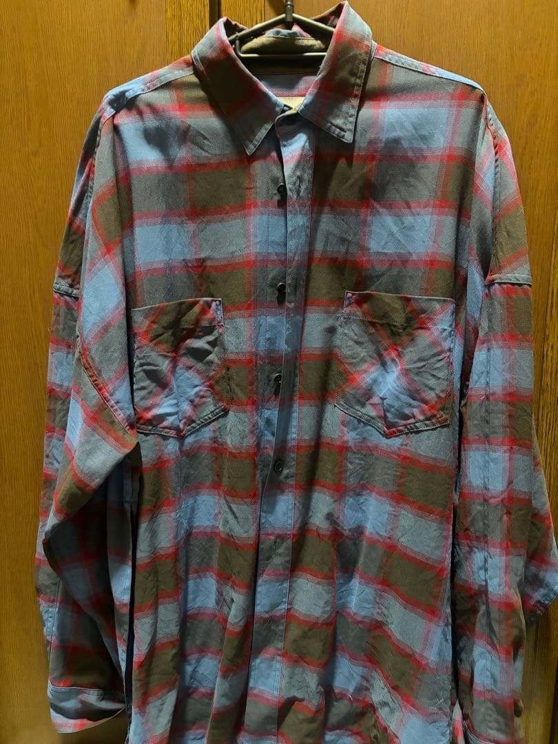 FACETASM ファセッタズムのサイドスリットオーバーサイズチェックシャツ