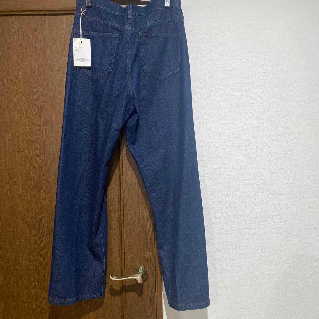yenn イェン　サイドプリーツデニムパンツ　インディゴ　新品38