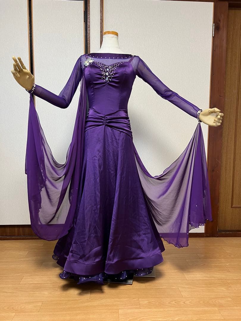 Chacott 社交ダンス ドレス デモ 競技 パーティーS 紫