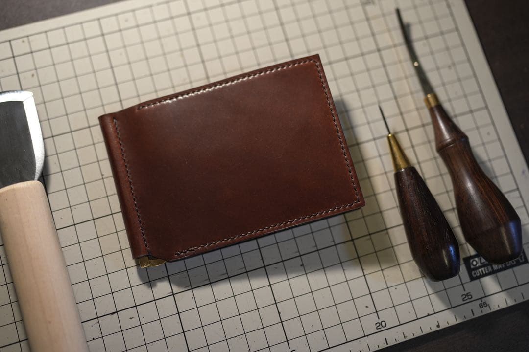 【早い者勝ち1点のみ値下げ】HORWEEN シェルコードバン　マネークリップ
