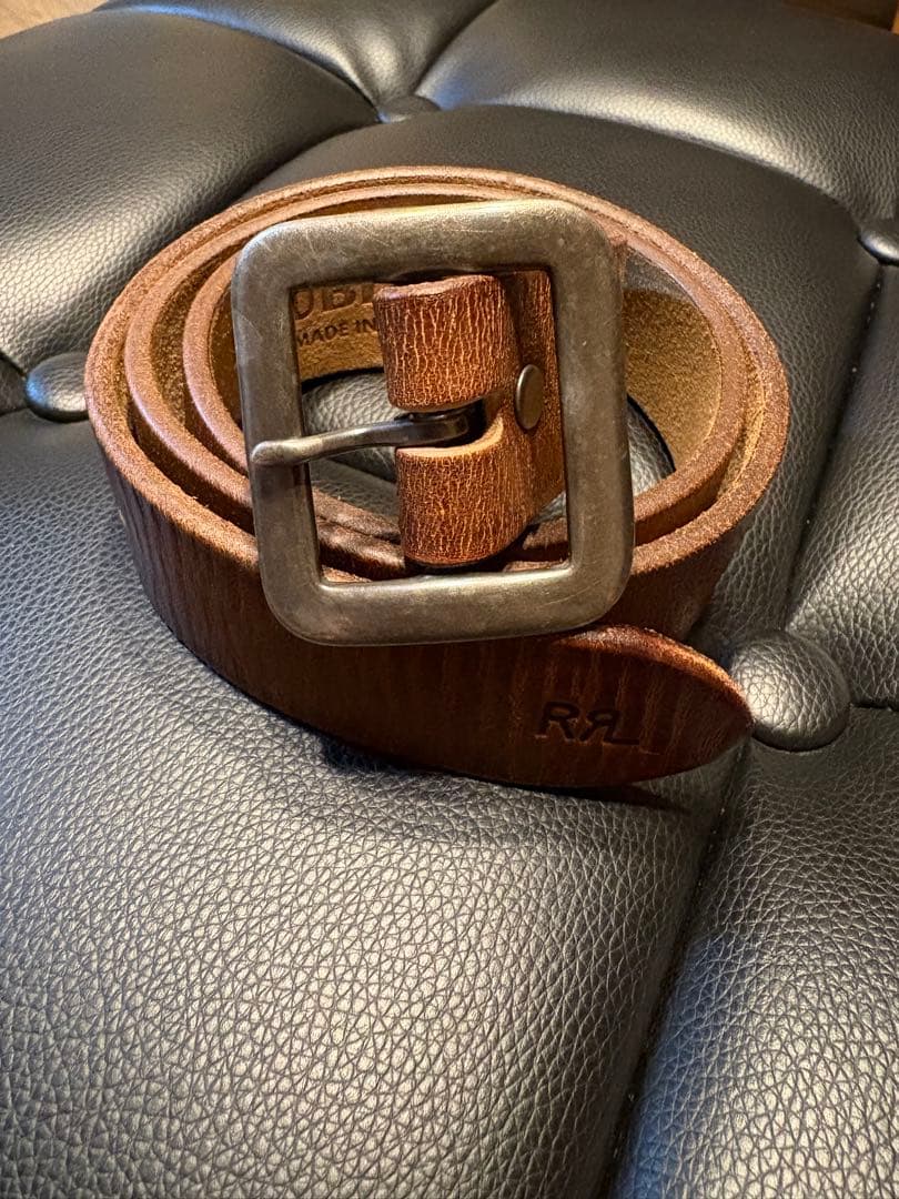 RRL ハンドバーニッシュド　レザーベルト　希少！２８インチ