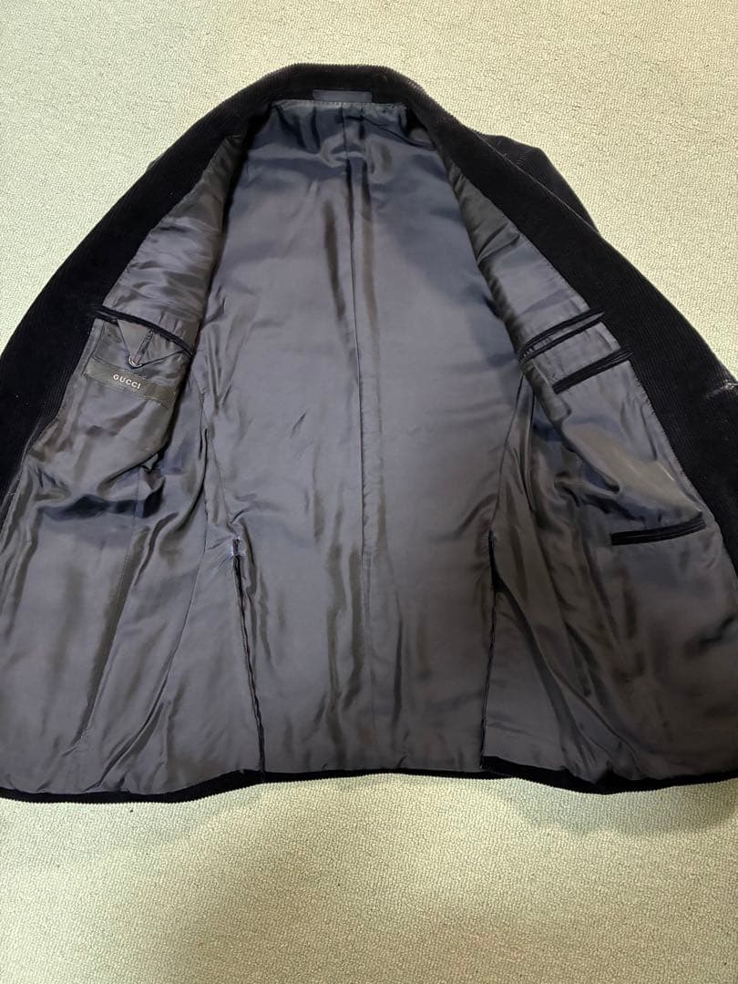 GUCCIグッチ　ネイビー コーデュロイ 2ボタンジャケット