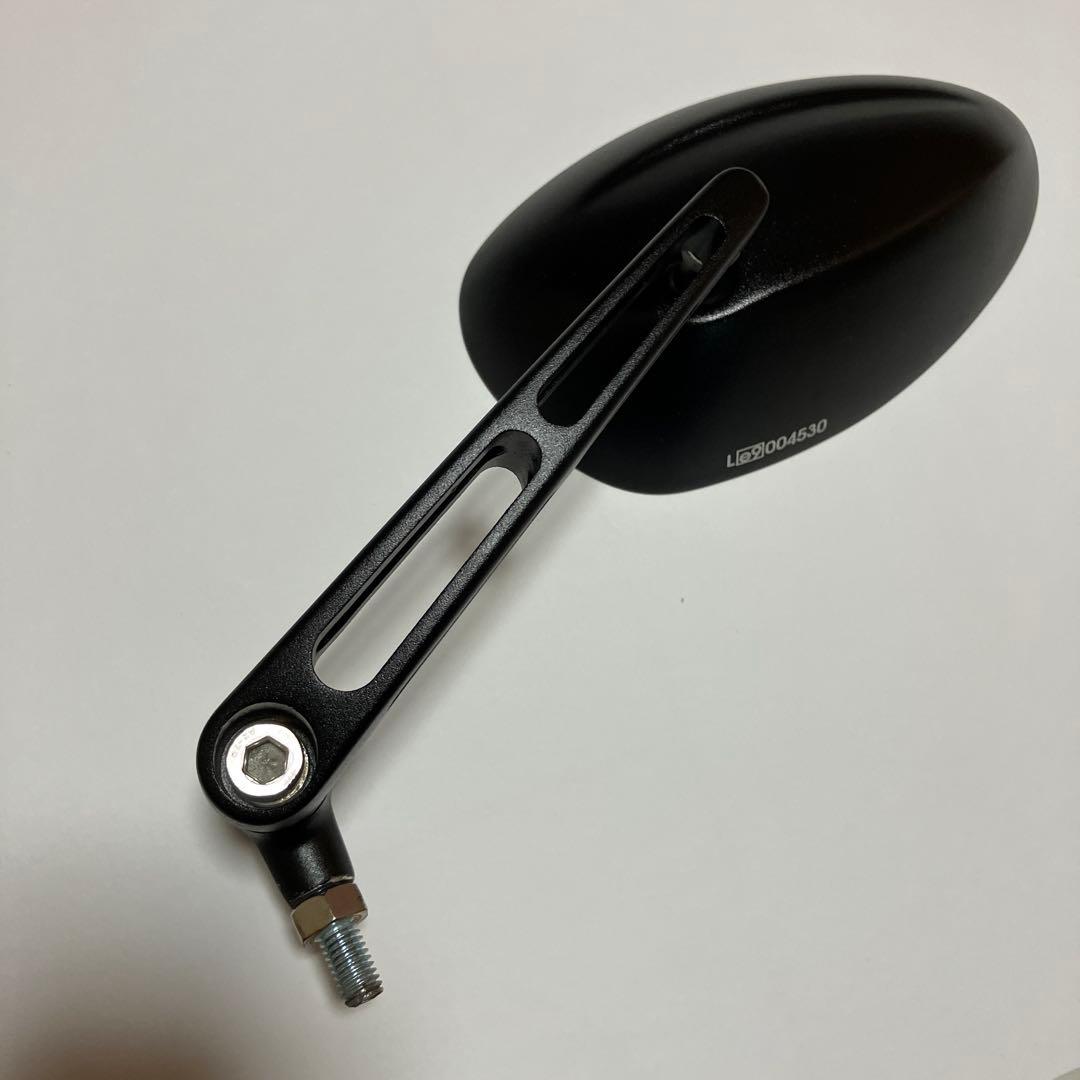 KiWAV バイクミラー オーバル 黒 M10 アルミ製