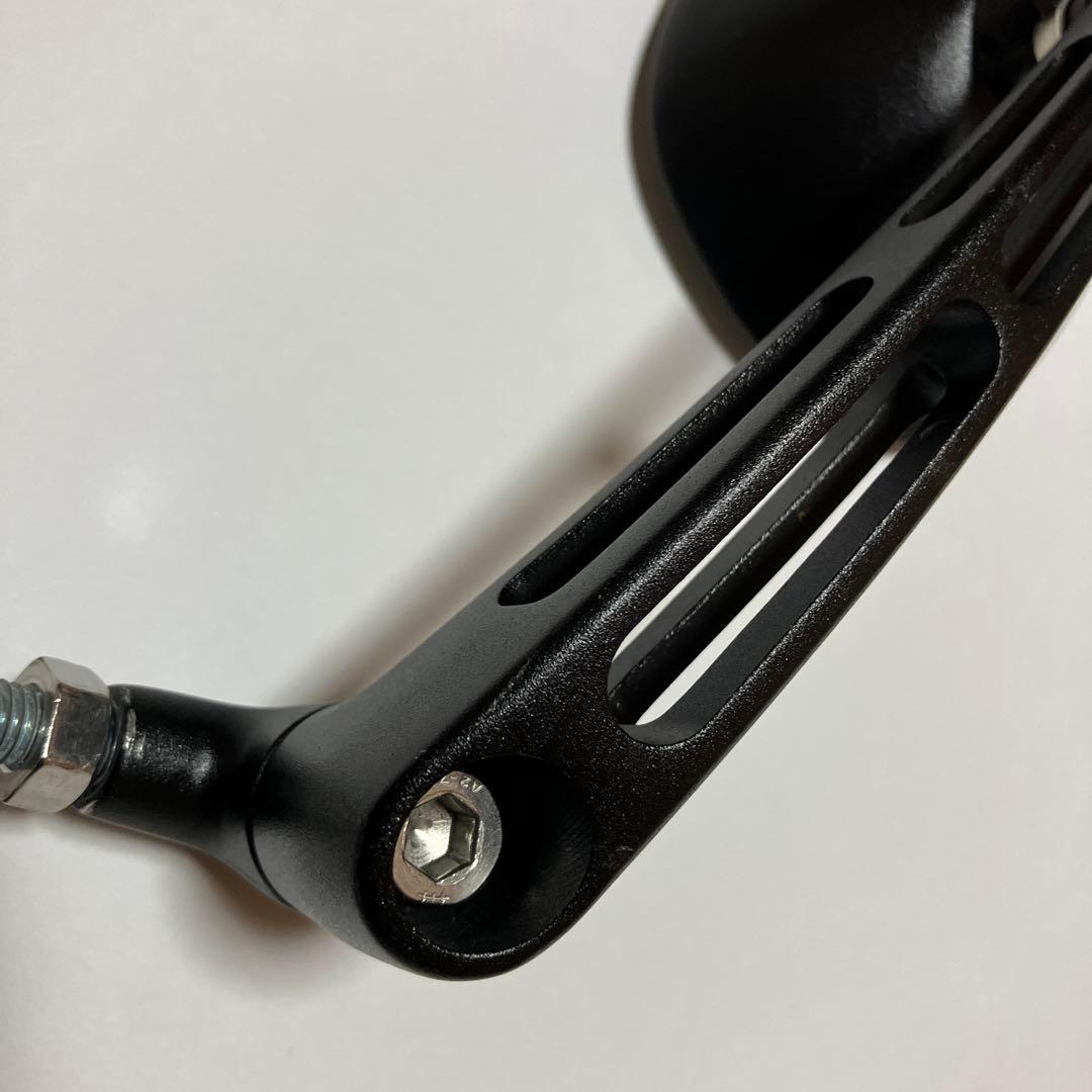 KiWAV バイクミラー オーバル 黒 M10 アルミ製