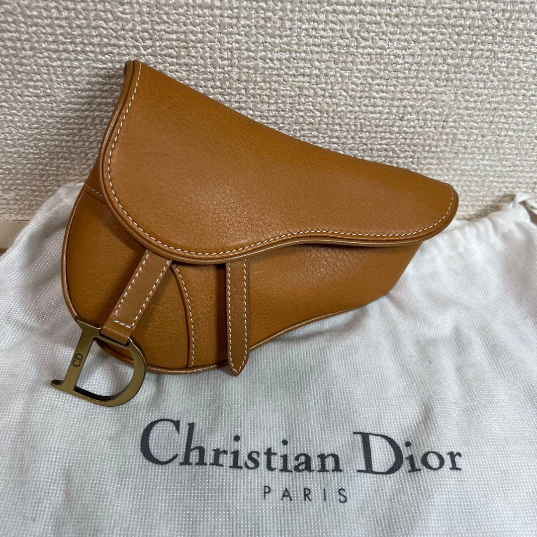 Christian Dior レザー サドルバッグ ウエストポーチ ボディバッグ
