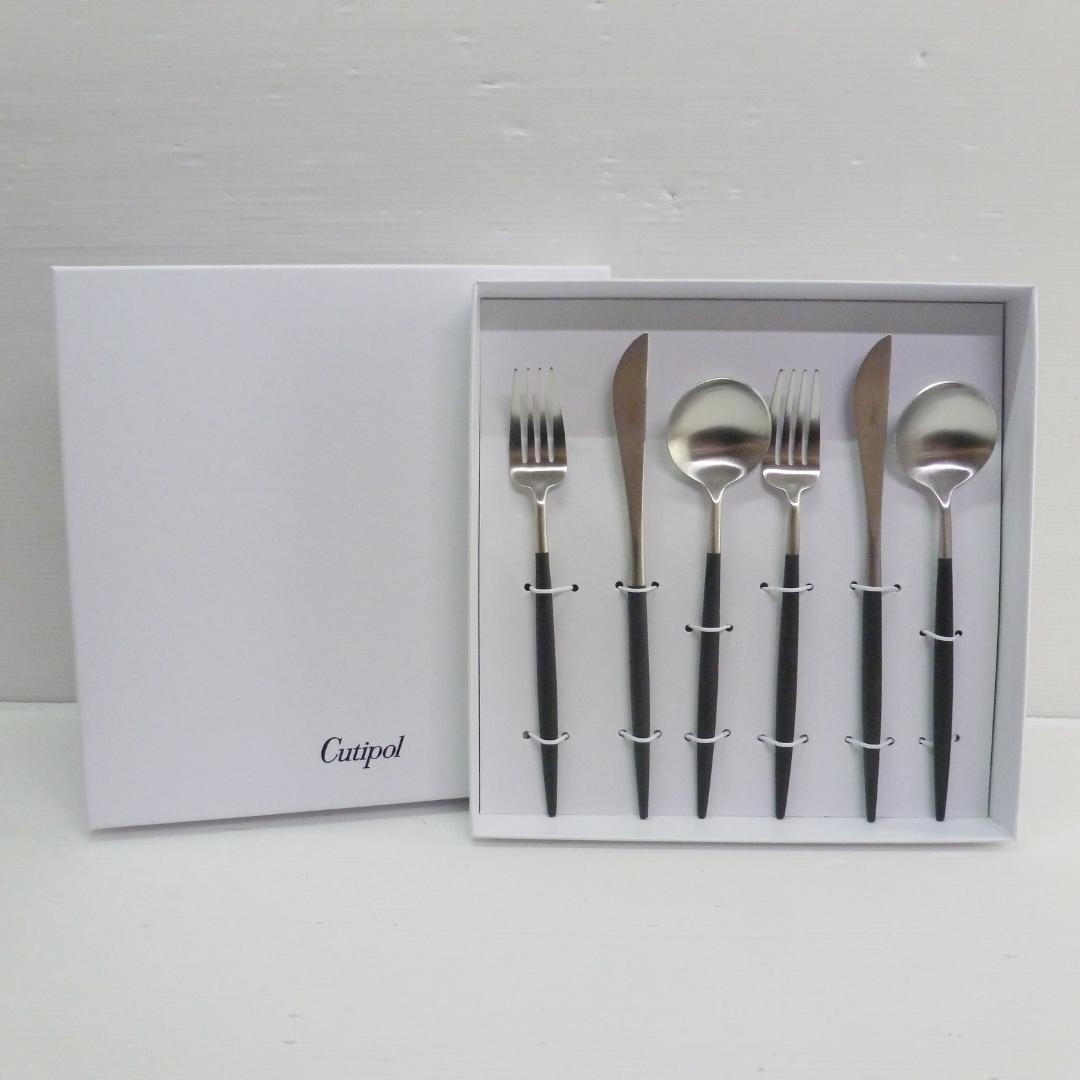 Cutipol クチポール GOA シルバー×ブラック ディナー 6本セット ②