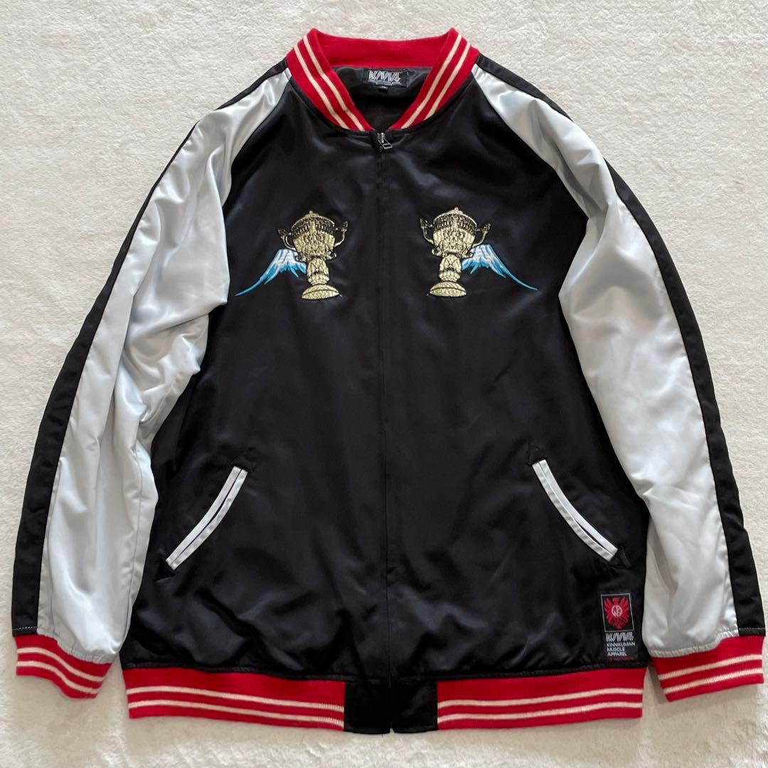 KMA キン肉マン　テリーマン　両面刺繍　スカジャン　バイカラー　XLサイズ
