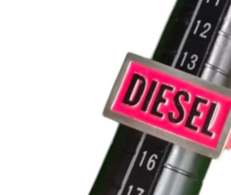 DIESEL シルバー/レッド スクエアリング