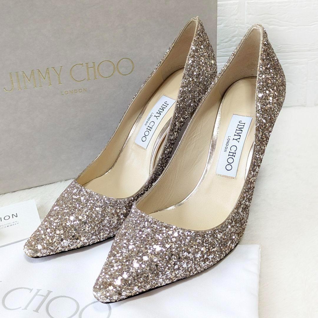 ✨美品✨ジミーチュウ ブライダルシューズ ピンク グリッター ROMY100