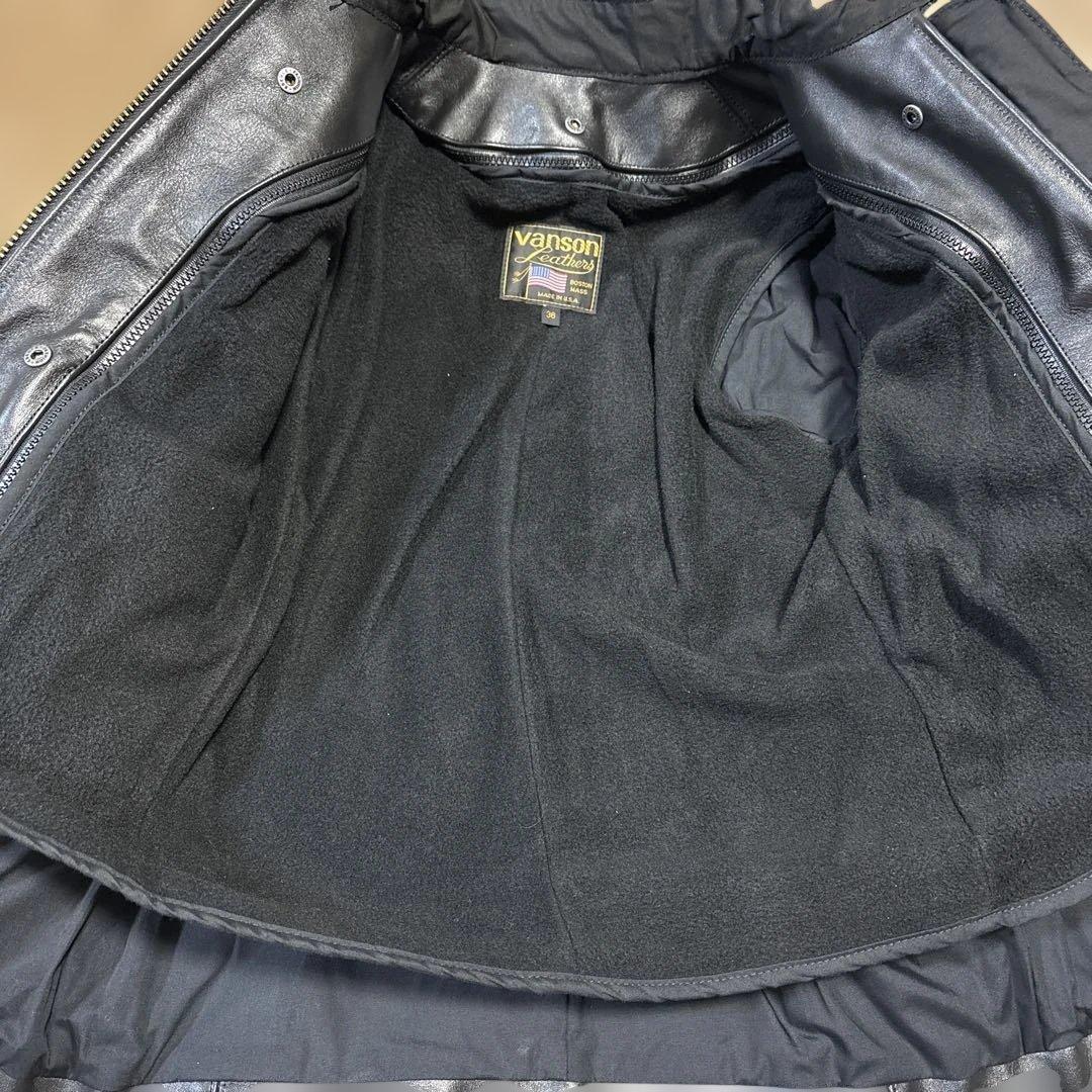 36inch 美品　バンソンB ブラック　レザー　シングルライダースジャケット